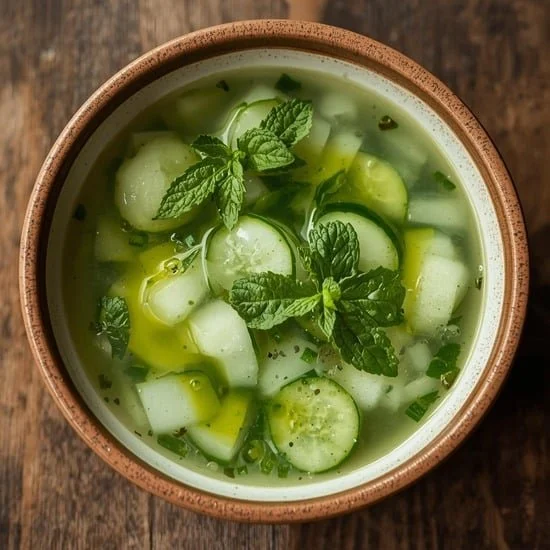 Chilled Cucumber Gazpacho with Mint