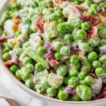 Delicious Cold Pea Salad with fresh ingredients and vibrant colors