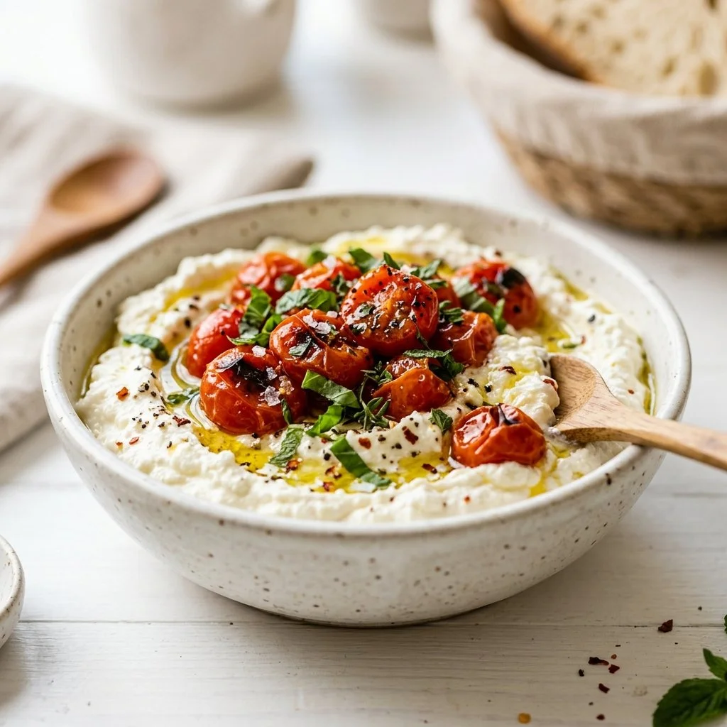 Creamy Feta Dip with Roasted Cherry Tomatoes