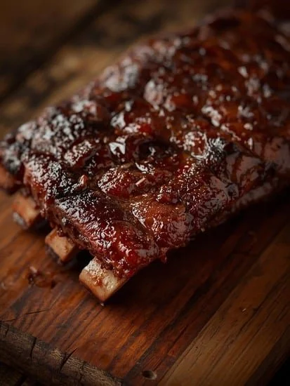 Delicious fall-off-the-bone beef ribs ready to be served with barbecue sauce