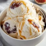 Delicious Fig Ricotta Ice Cream served in a bowl with fresh figs