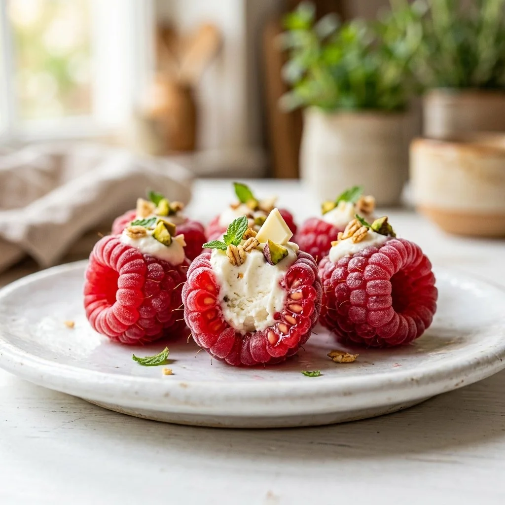 Frozen Yogurt Stuffed Raspberry Bites Recipe