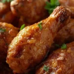 Delicious garlic parmesan smoked chicken wings served on a platter