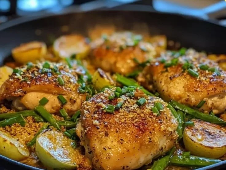 Golden Chicken Thigh Skillet