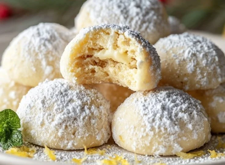 Lemon Cream Snowball Cookies