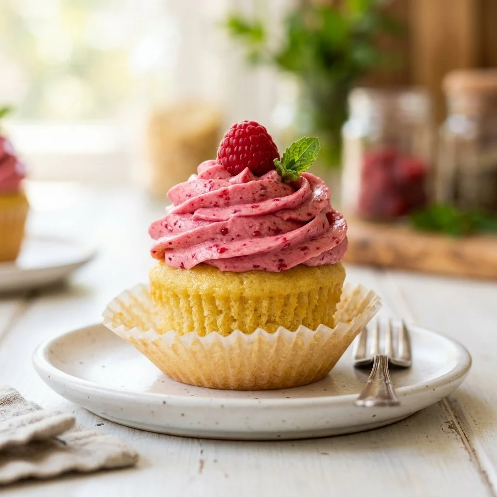 Lemon Cupcakes with Raspberry Frosting - Small-Batch Recipe