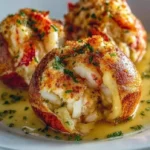 Lobster and Crab Butter Bombs ready to serve, showcasing seafood delicacy.