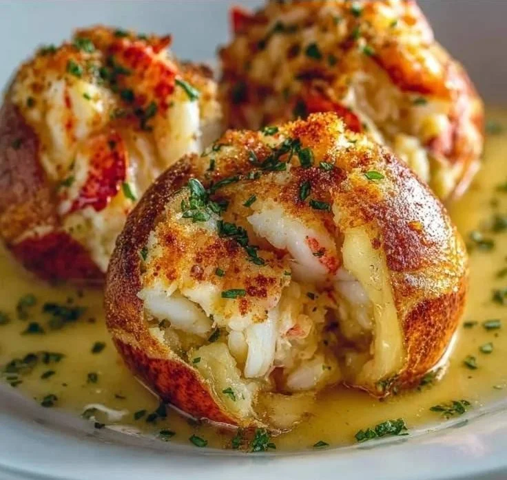 Lobster and Crab Butter Bombs ready to serve, showcasing seafood delicacy.
