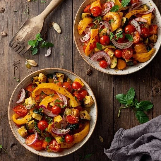 Mediterranean Bowls with Roasted Vegetables