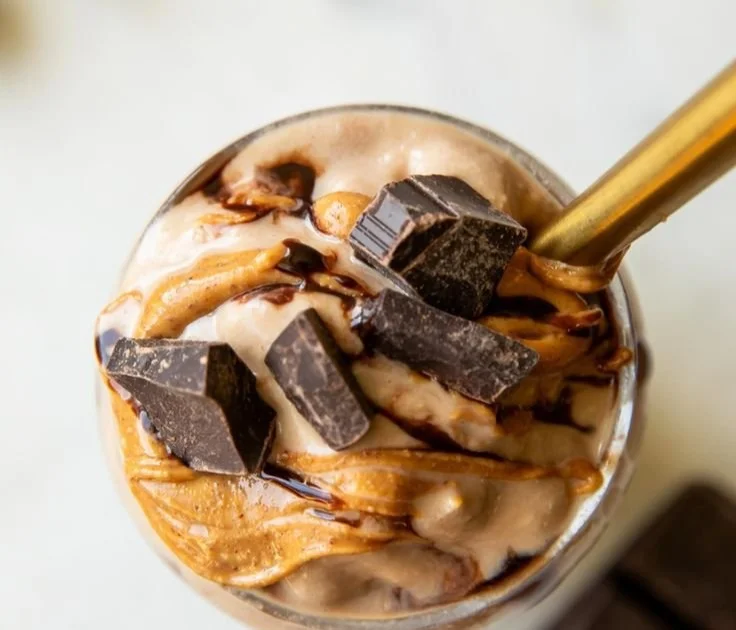 Ninja Creami high-protein milkshake ready to serve in a glass