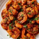 One-Pan Garlic Shrimp with Paprika dish served in a skillet