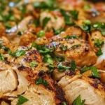 One-pan turkey and rice dinner skillet recipe with colorful vegetables.