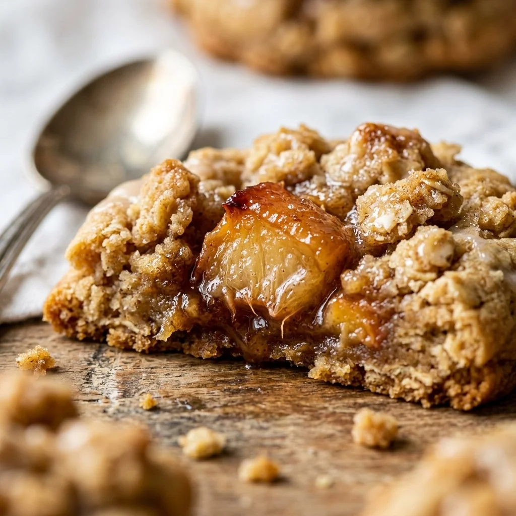 Delicious peach cobbler cookies baked to perfection with fresh peaches.