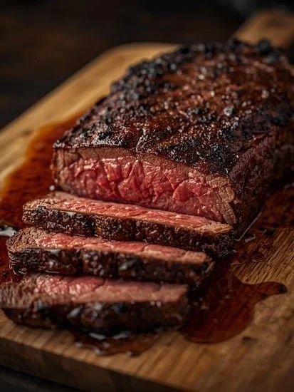 Perfectly seared smoked tri tip on a grill ready for serving