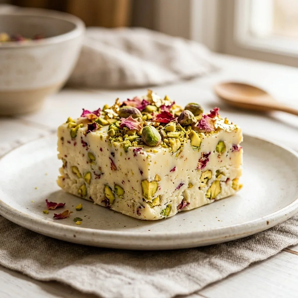 Rose Pistachio Fudge with White Chocolate