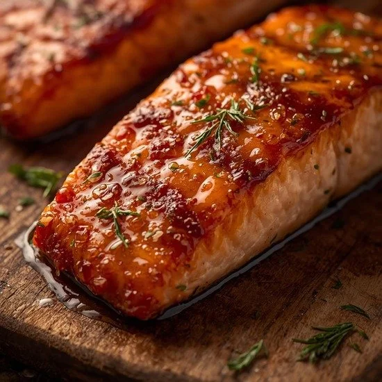 Salmon with Garlic Honey Glaze Recipe