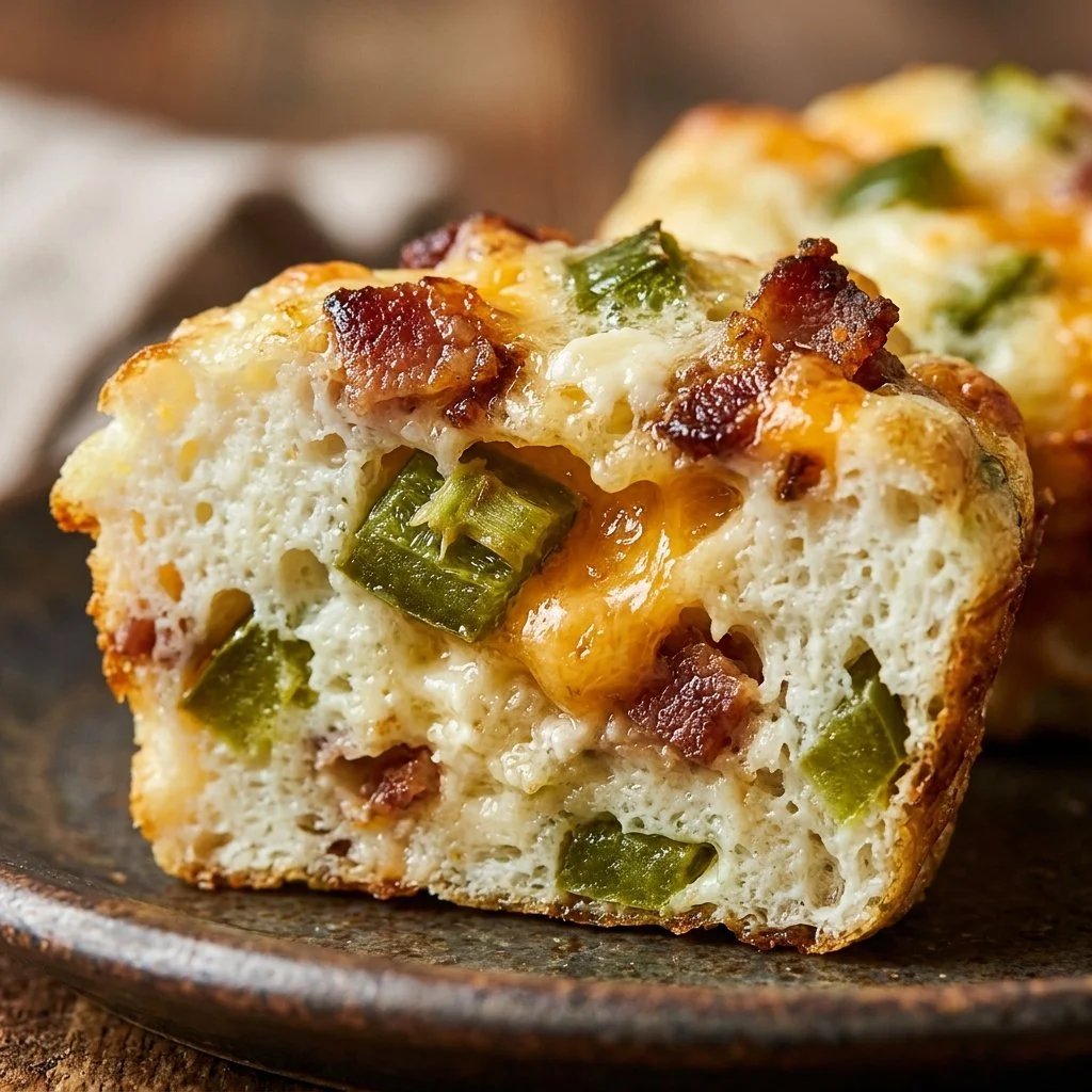Savory jalapeño popper egg white muffins ready to be served