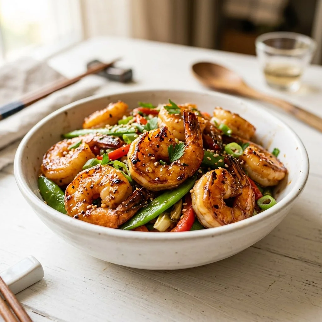 Shrimp Stir-Fry with Honey and Garlic