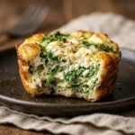 Spinach and feta egg white bites served on a plate
