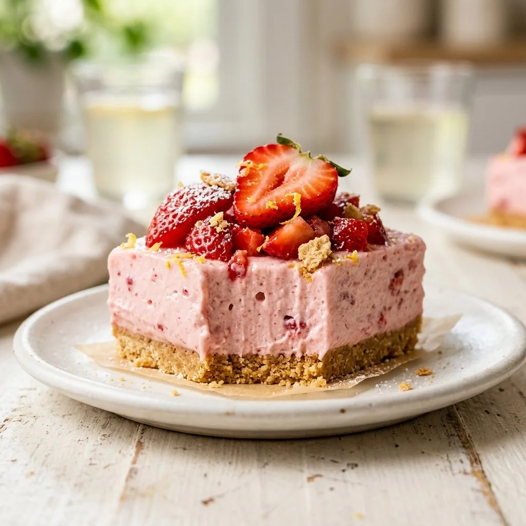 Strawberry Lemonade No-Bake Icebox Bars