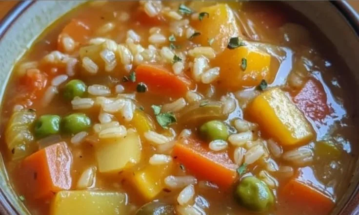 Slow Cooker Vegetable Rice Stew