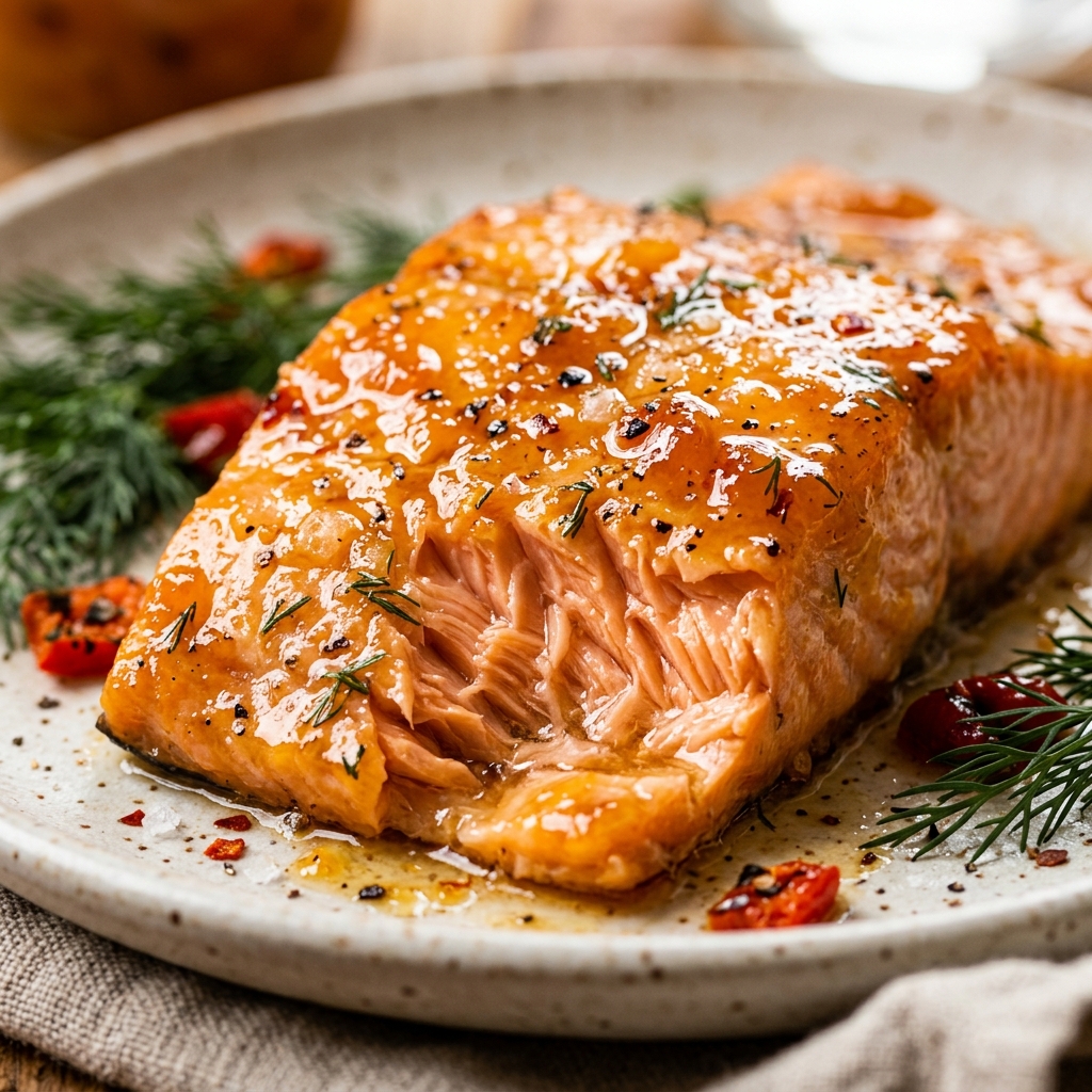 Apricot Glazed Salmon High Protein