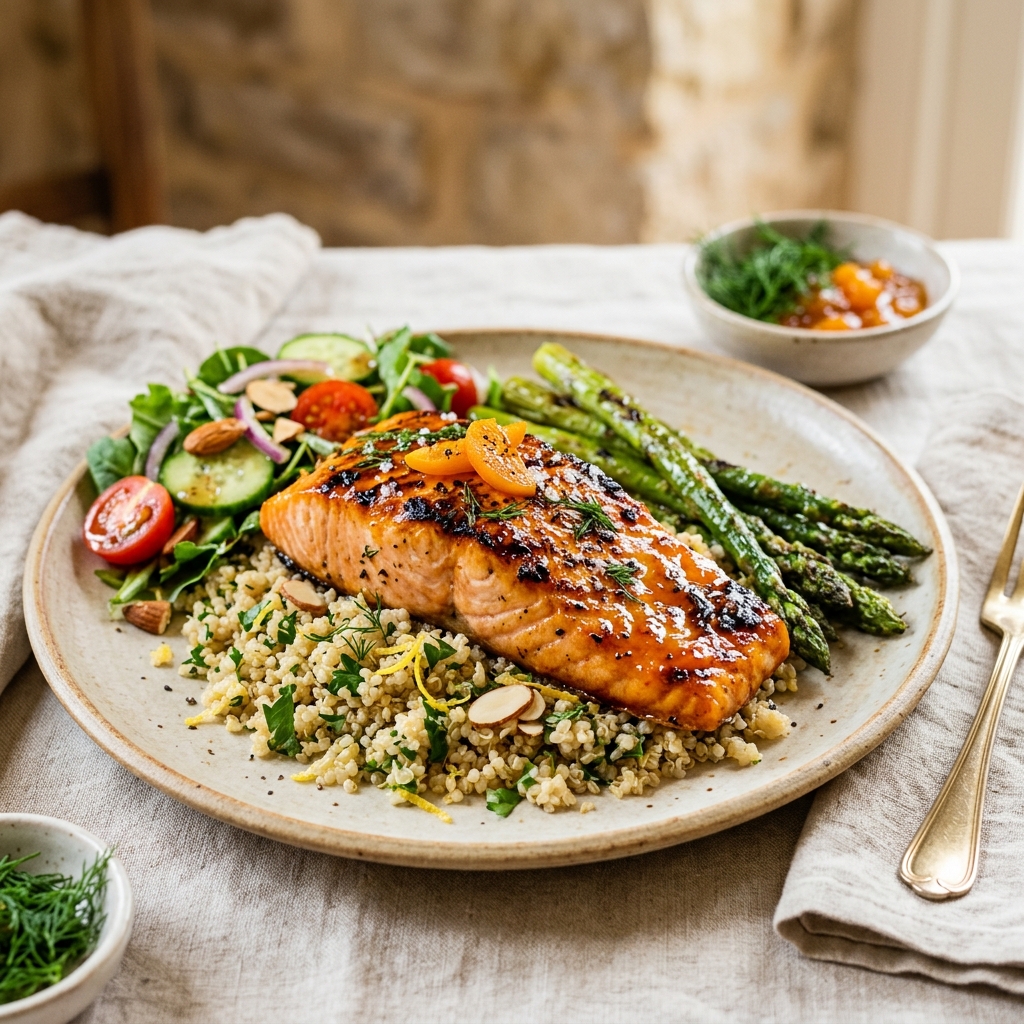 Apricot Glazed Salmon High Protein