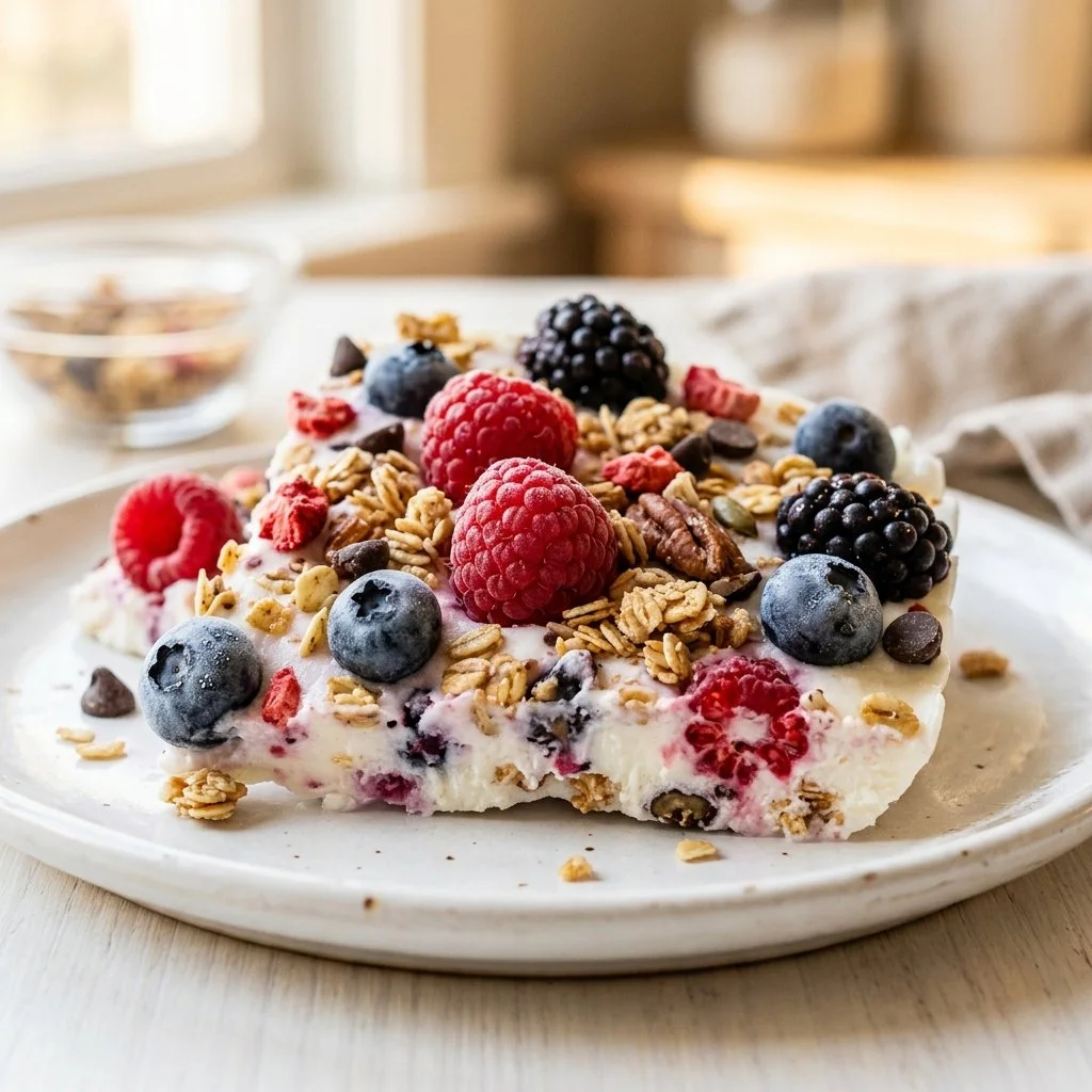 Berry and Granola Frozen Yogurt Bark