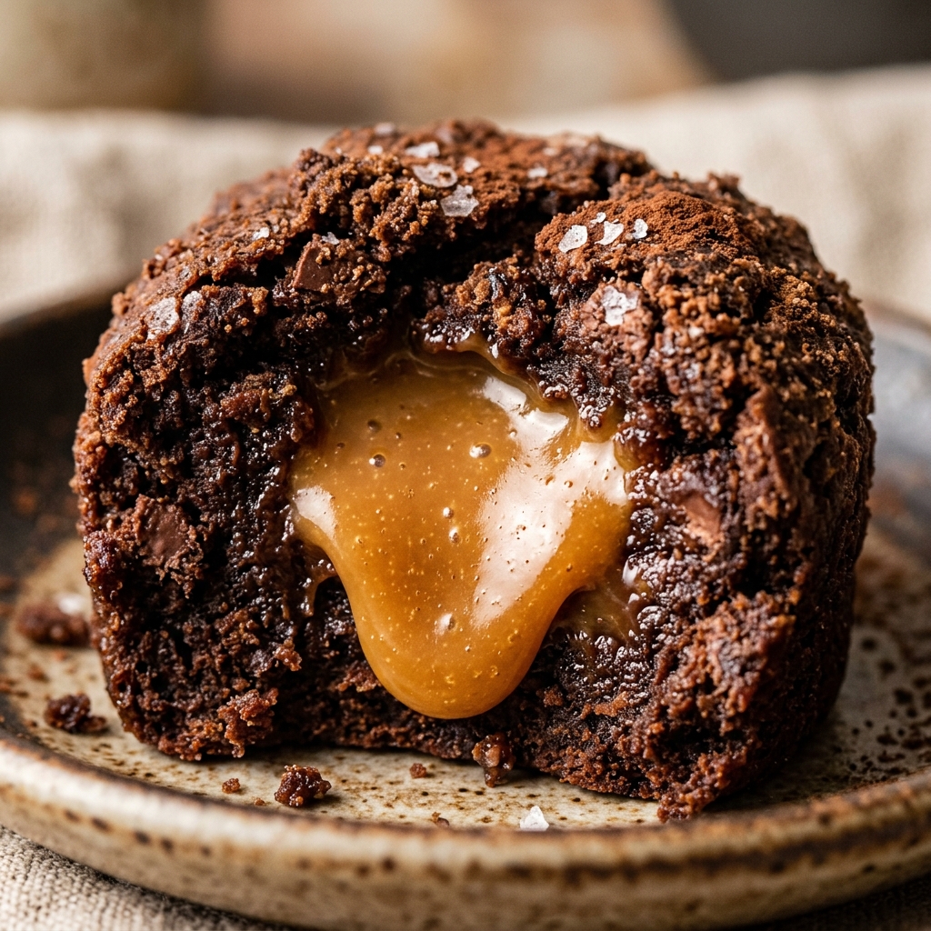 Brownie Bombs Caramel Stuffed
