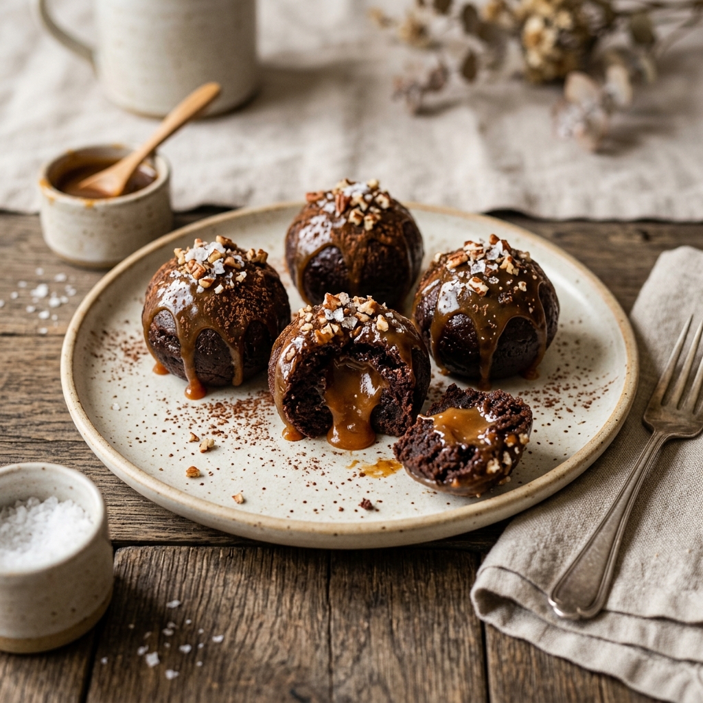 Brownie Bombs Caramel Stuffed
