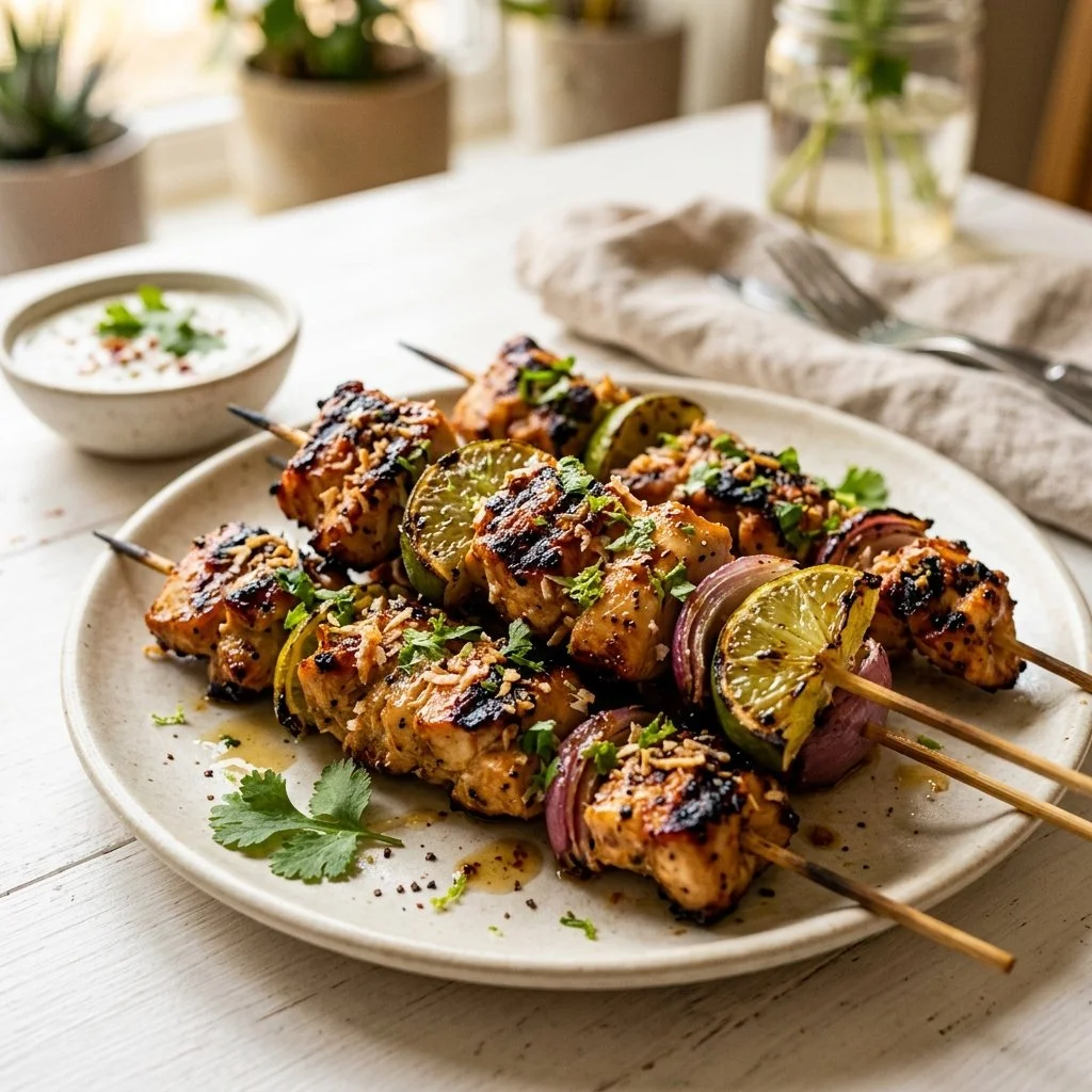 Coconut Lime Chicken Skewers Recipe