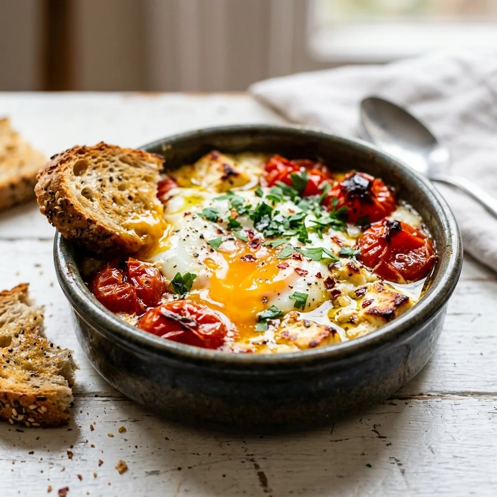 Feta Egg Bake with Cherry Tomatoes