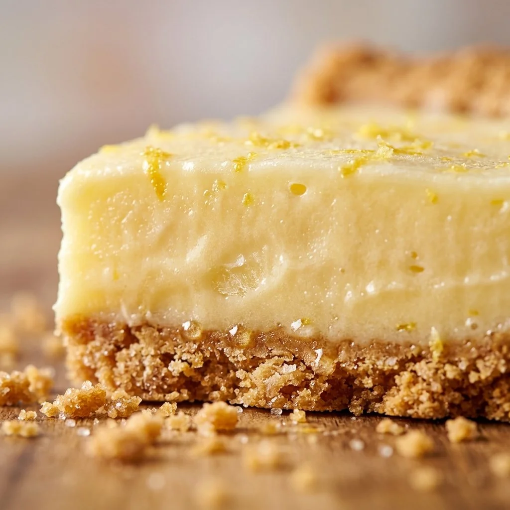 Delicious frozen lemonade pie served on a plate with lemon slices