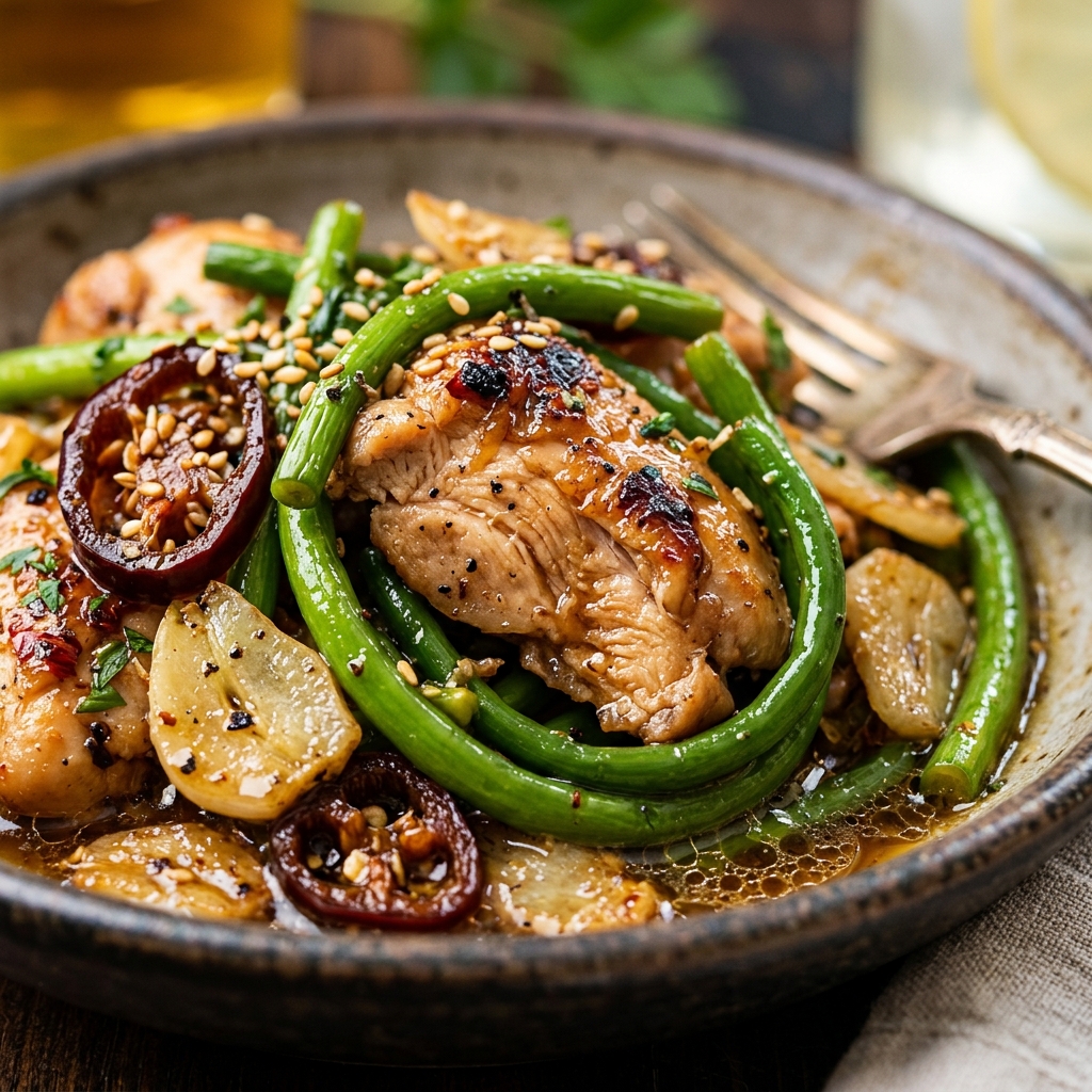 Garlic Scapes Chicken Stir Fry High Protein