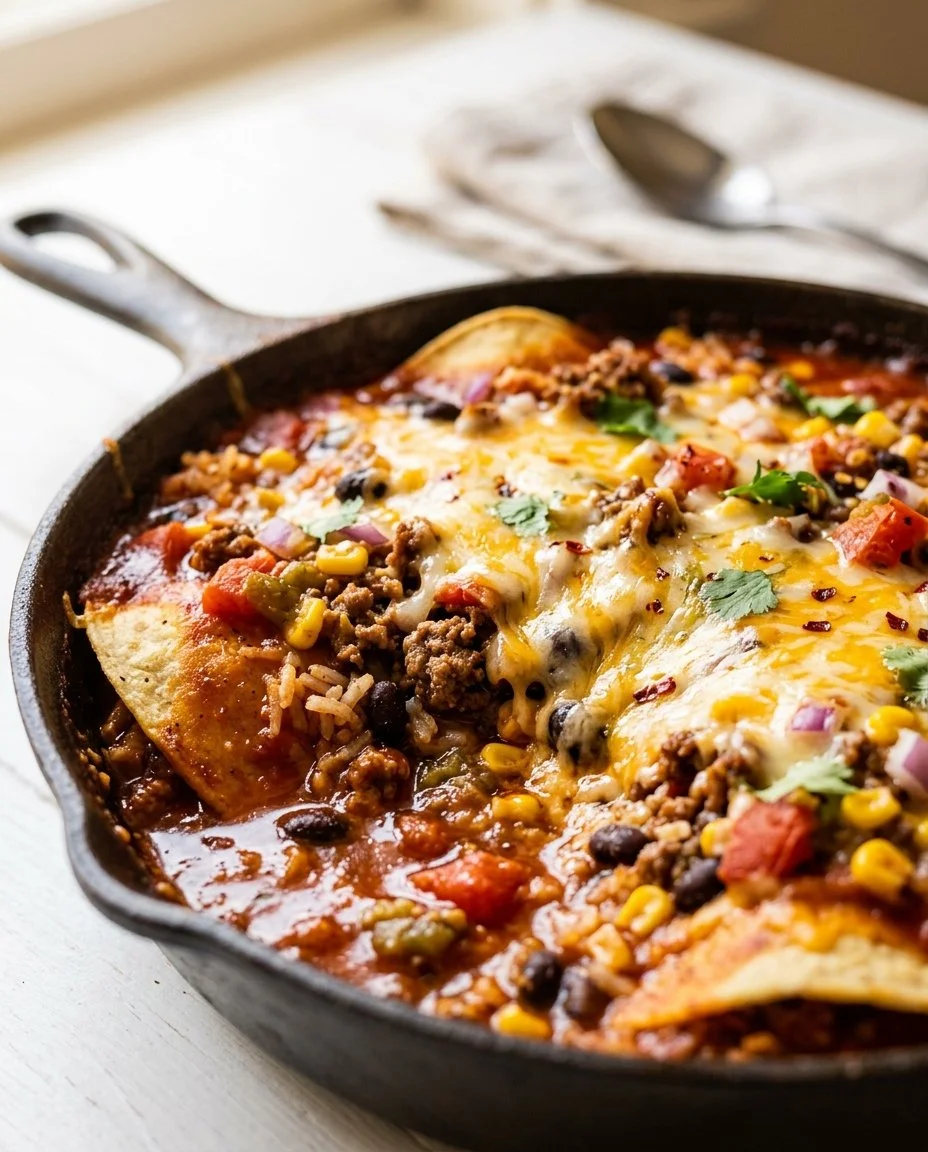 Ground Beef Enchilada Skillet Recipe