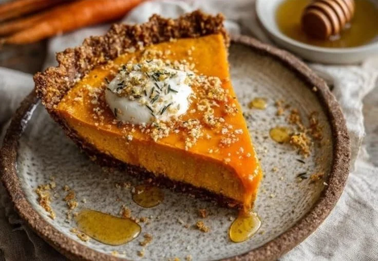 Carrot Pie With Honey Drizzle