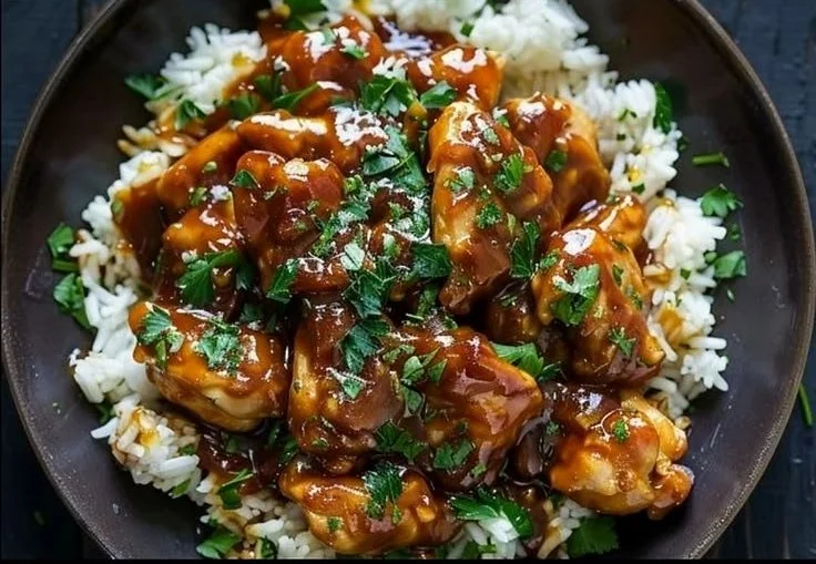 Honey Garlic Chicken Rice Bowl