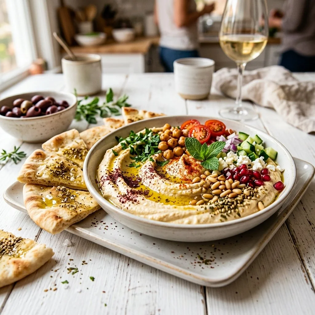 Loaded Hummus Board: Party Appetizer Idea