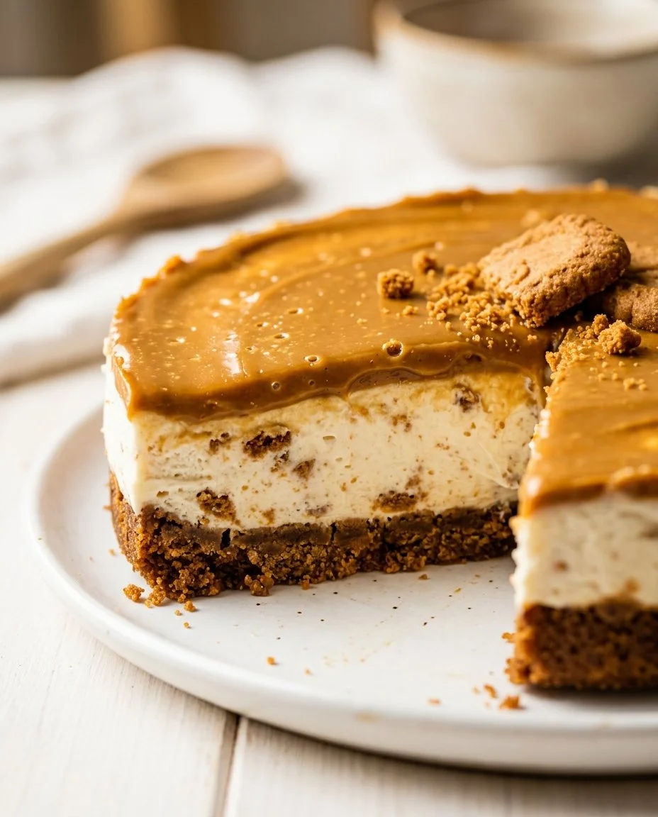 No-Bake Lotus Biscoff Cheesecake