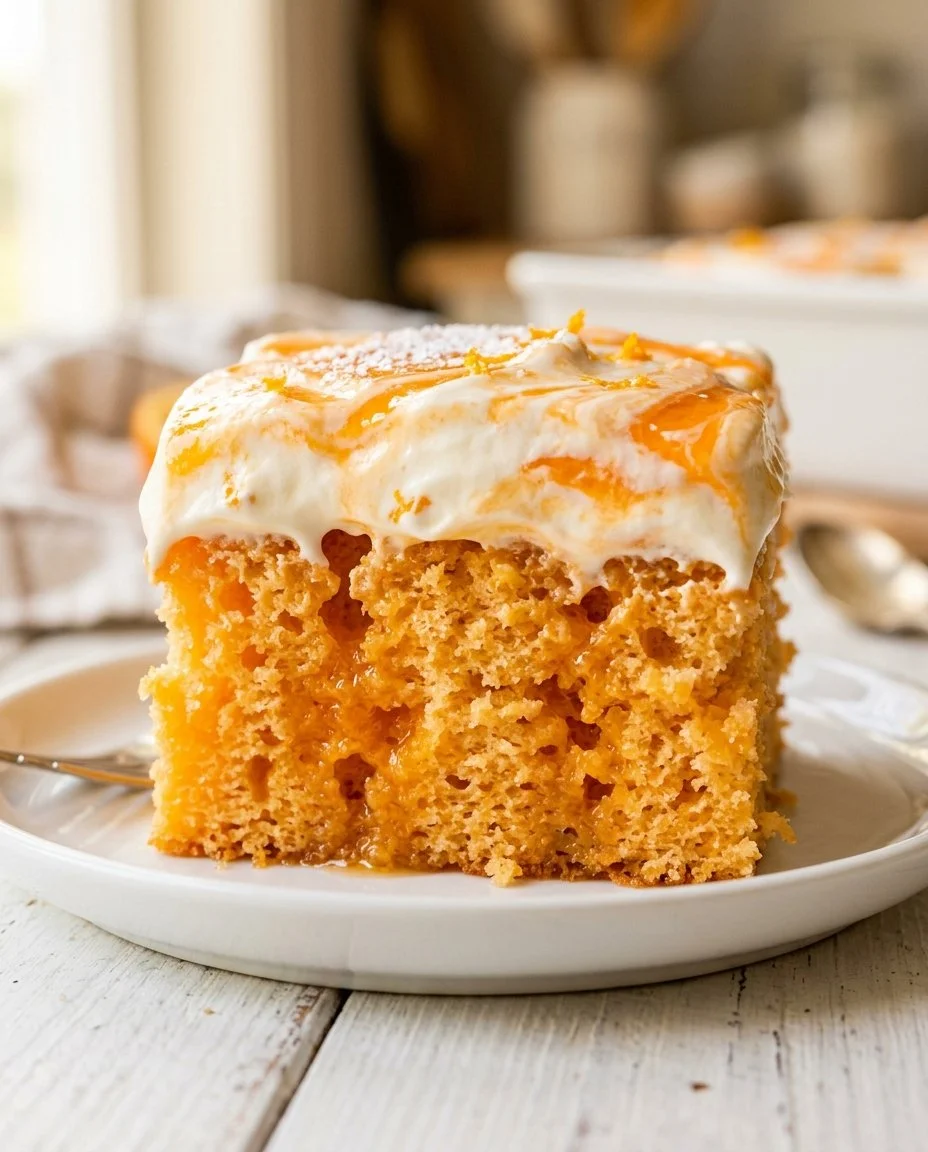 Orange Creamsicle Poke Cake