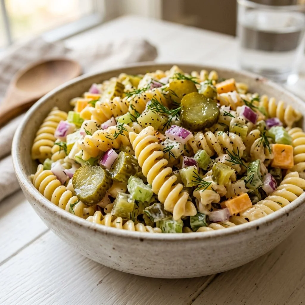 Pasta Salad with Dill Pickles