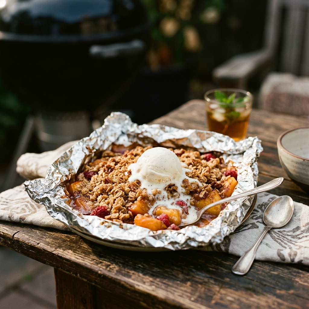 Peach Crisp Foil Pack Grill