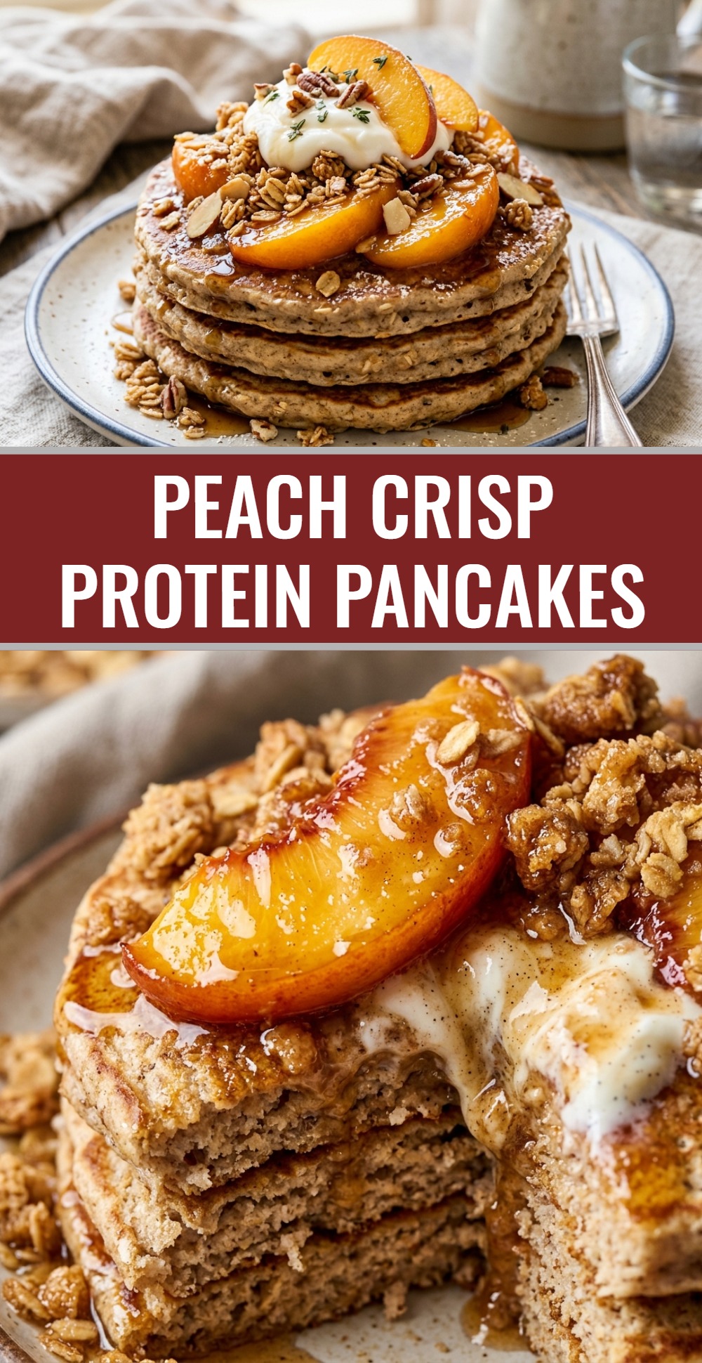 Peach Crisp Protein Pancakes