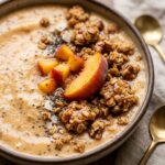 Peach Crumble Protein Smoothie Bowl