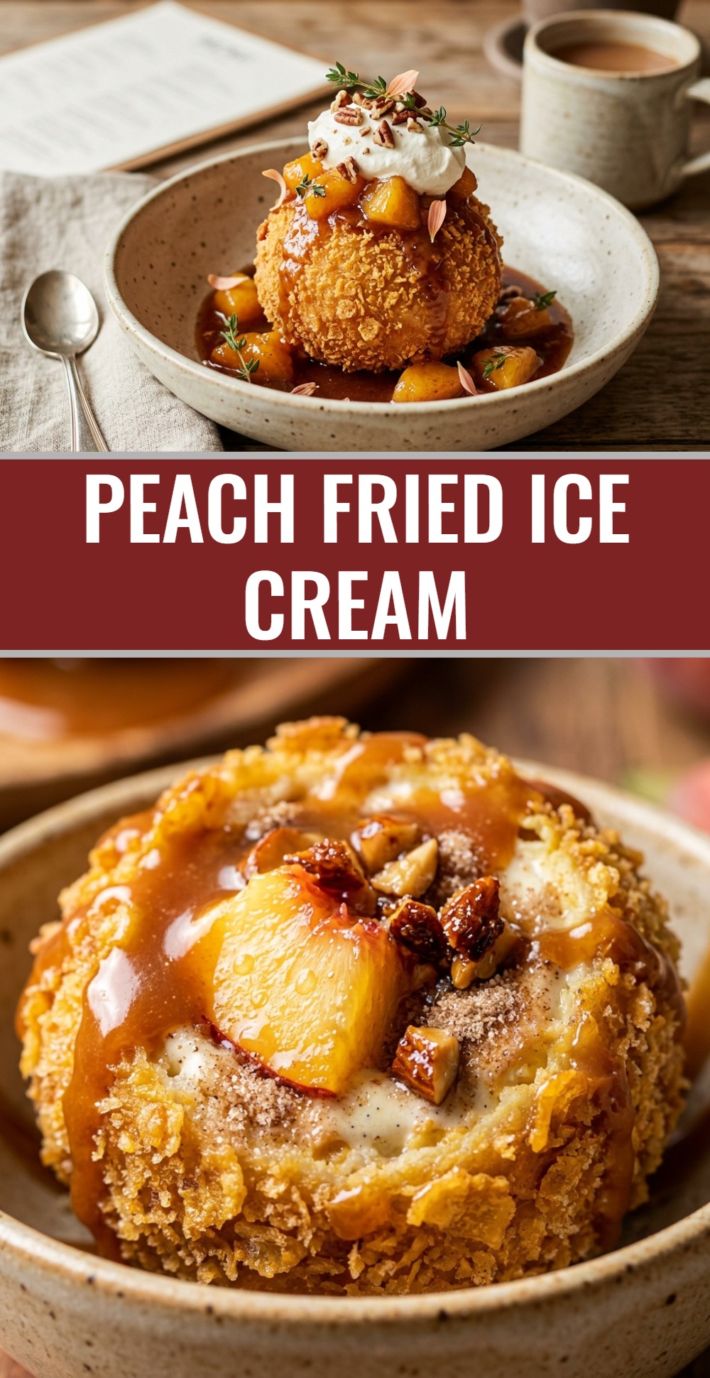Peach Fried Ice Cream