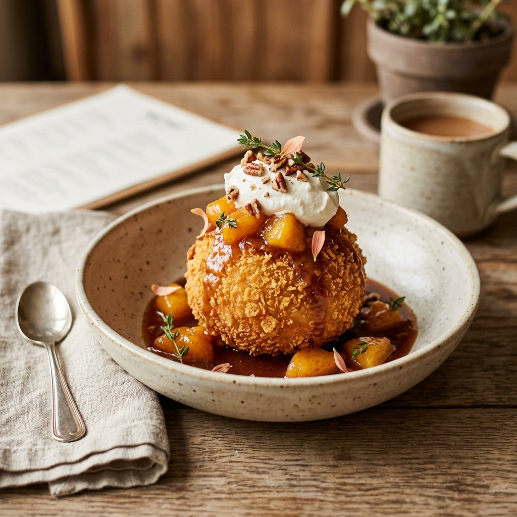 Peach Fried Ice Cream