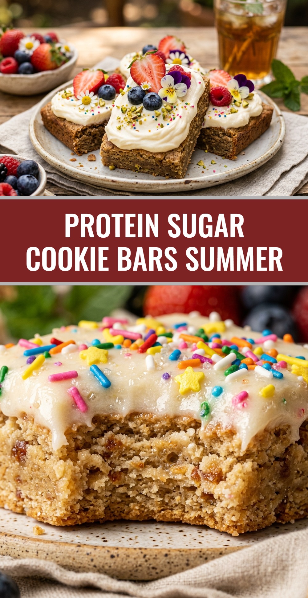 Protein Sugar Cookie Bars Summer