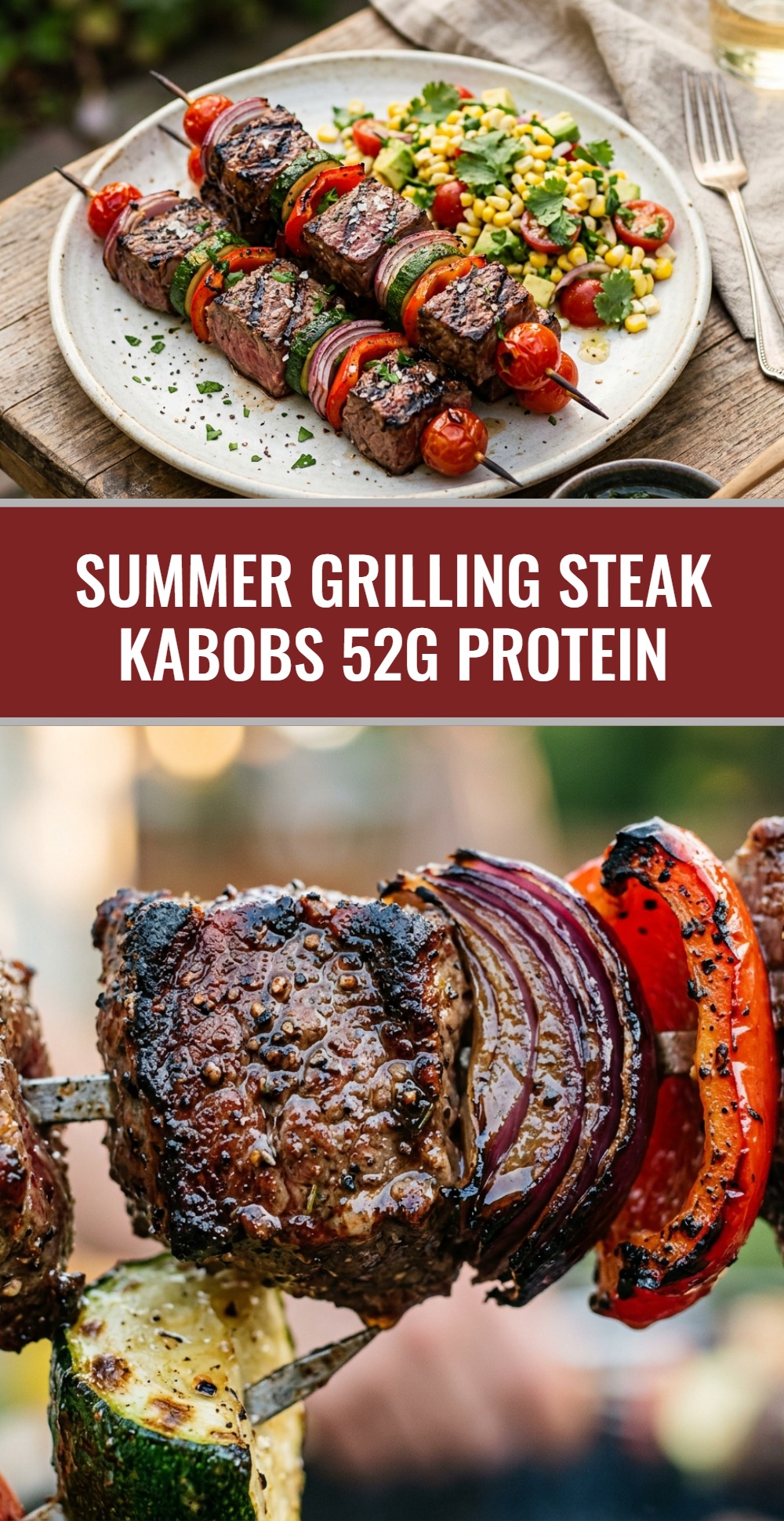 Summer Grilling Steak Kabobs 52g Protein