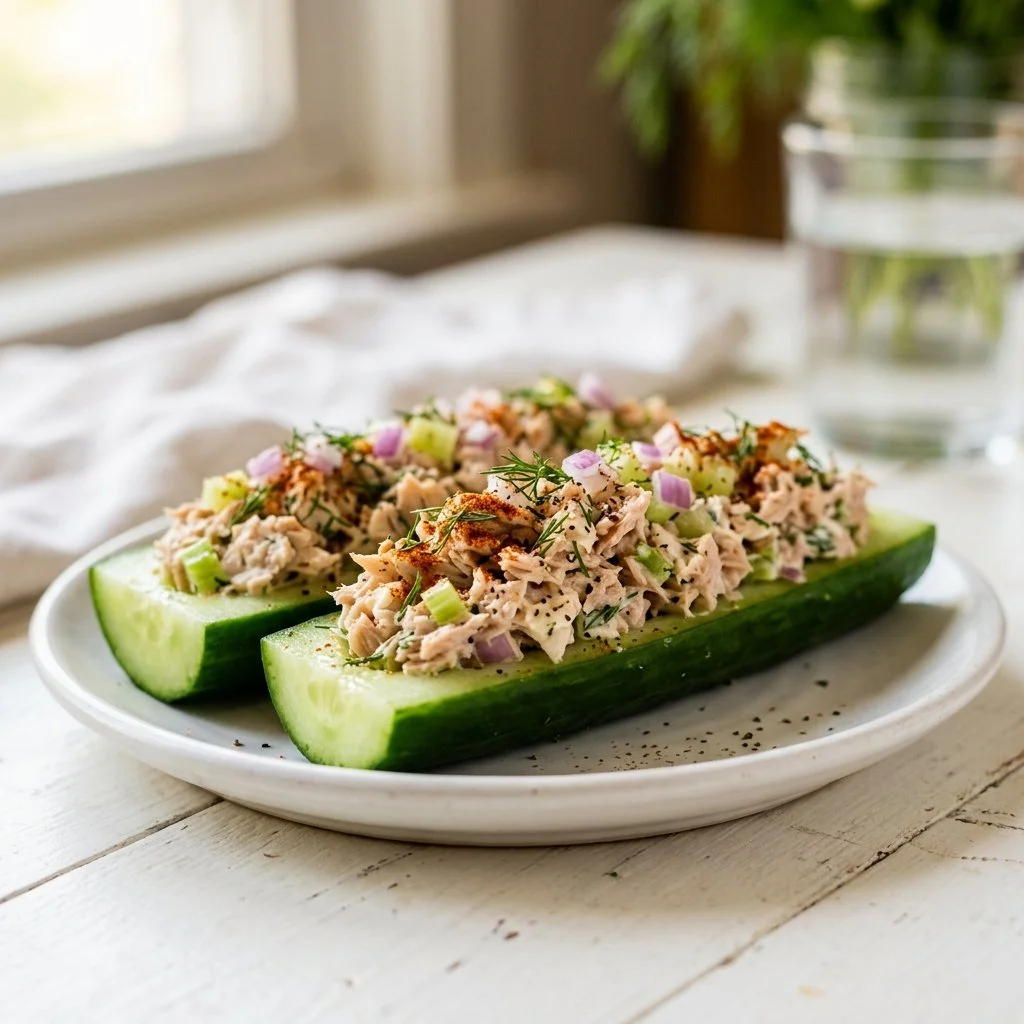 Tuna Cucumber Boats Recipe