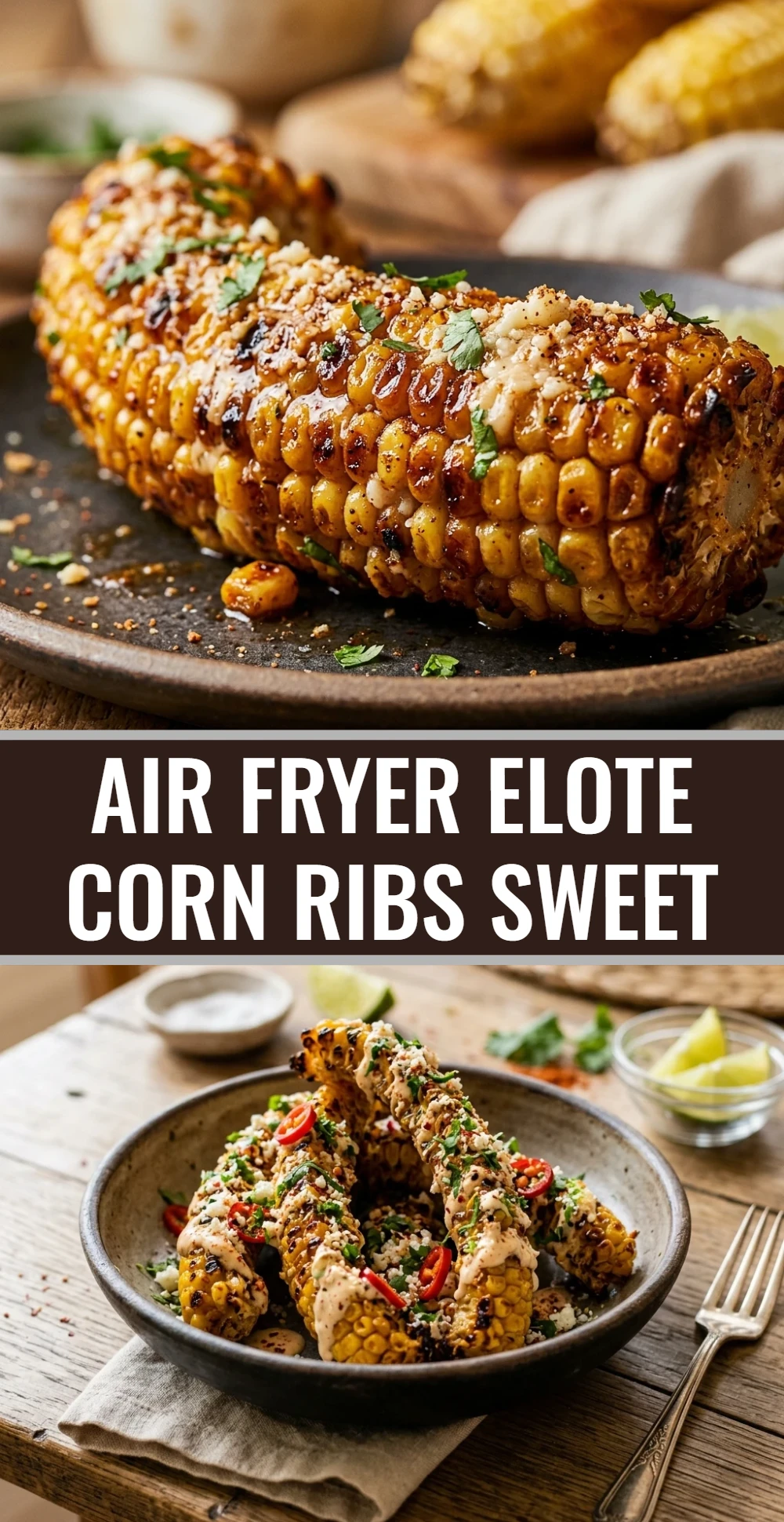 Air Fryer Elote Corn Ribs Sweet